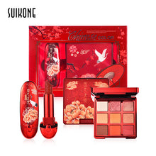 Load image into Gallery viewer, Brand High-end Luxury Chinese Style Cosmetics Set Glitter 9 Colors Eyeshadow Palette Velvet Pigment Nude Matte Lipstick Kit