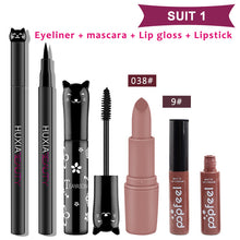 Load image into Gallery viewer, 4pcs/set Cat Makeup Sets Including Lipstick, Eyeliner,Mascara, Eyeshadow, Makeup Kit Women Cosmetics Bag for Gifts