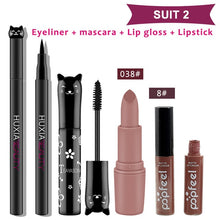 Load image into Gallery viewer, 4pcs/set Cat Makeup Sets Including Lipstick, Eyeliner,Mascara, Eyeshadow, Makeup Kit Women Cosmetics Bag for Gifts