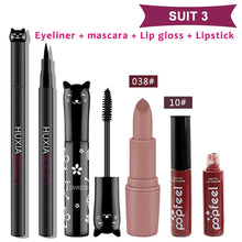 Load image into Gallery viewer, 4pcs/set Cat Makeup Sets Including Lipstick, Eyeliner,Mascara, Eyeshadow, Makeup Kit Women Cosmetics Bag for Gifts
