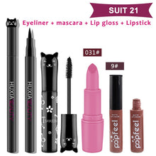 Load image into Gallery viewer, 4pcs/set Cat Makeup Sets Including Lipstick, Eyeliner,Mascara, Eyeshadow, Makeup Kit Women Cosmetics Bag for Gifts