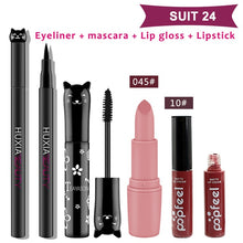 Load image into Gallery viewer, 4pcs/set Cat Makeup Sets Including Lipstick, Eyeliner,Mascara, Eyeshadow, Makeup Kit Women Cosmetics Bag for Gifts
