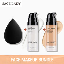 Load image into Gallery viewer, SACE LADY Professional Makeup Set Matte Foundation Primer Base Make Up Kit Oil-control Pores Liquid Cream Brand Cosmetic Puff