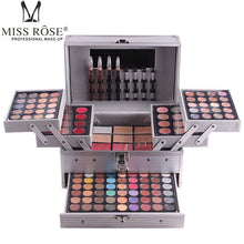 Load image into Gallery viewer, MISS ROSE cosmetic case aluminum makeup set matte shimmer eye shadow,concealer,lipgloss,blush powder,eyebrow,lip eye liner pen