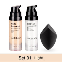 Load image into Gallery viewer, SACE LADY Professional Makeup Set Matte Foundation Primer Base Make Up Kit Oil-control Pores Liquid Cream Brand Cosmetic Puff
