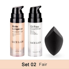 Load image into Gallery viewer, SACE LADY Professional Makeup Set Matte Foundation Primer Base Make Up Kit Oil-control Pores Liquid Cream Brand Cosmetic Puff