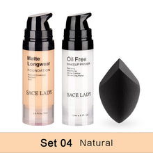 Load image into Gallery viewer, SACE LADY Professional Makeup Set Matte Foundation Primer Base Make Up Kit Oil-control Pores Liquid Cream Brand Cosmetic Puff
