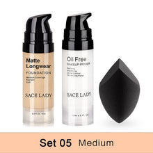 Load image into Gallery viewer, SACE LADY Professional Makeup Set Matte Foundation Primer Base Make Up Kit Oil-control Pores Liquid Cream Brand Cosmetic Puff